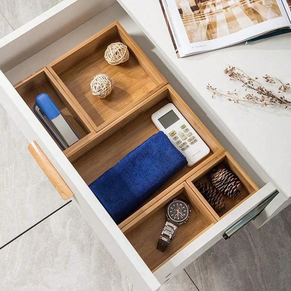 Drawer Organizer Tray - Бамбуковый органайзер для ящиков с регулируемыми