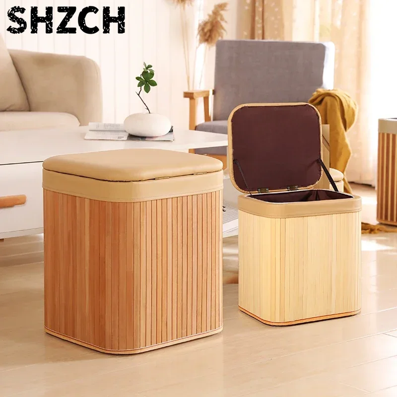 Room Divider Bamboo - Многофункциональный бамбуковый плетеный табурет из массива