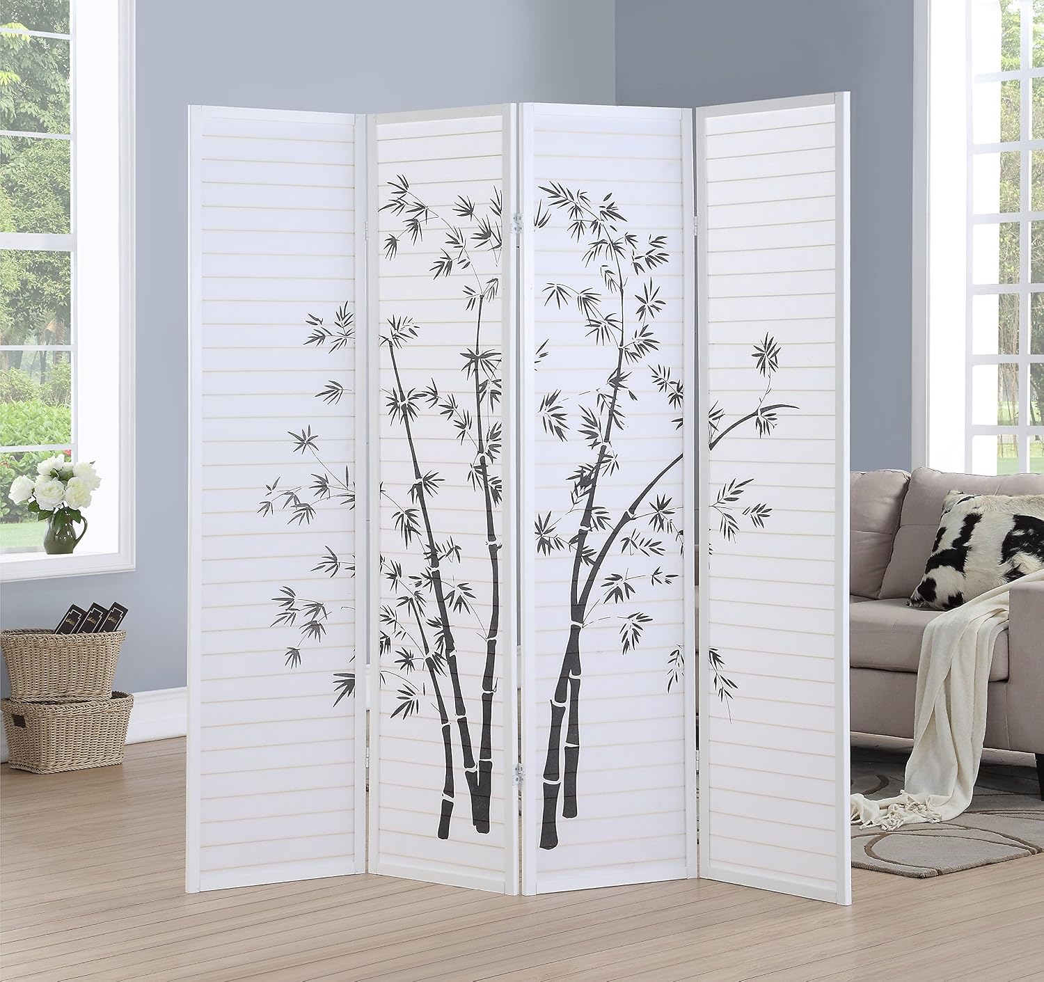 Четырехпанельный бамбуковый ши – обзор и цена Room Divider Bamboo
